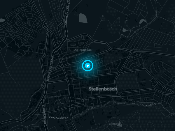 Map showing VendBot in Stellenbosch, Western Cape